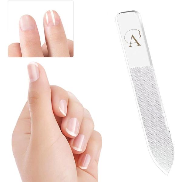 爪やすり 爪磨き ガラス 携帯 ケース付 つや出し ネイルケア (シャープ型)