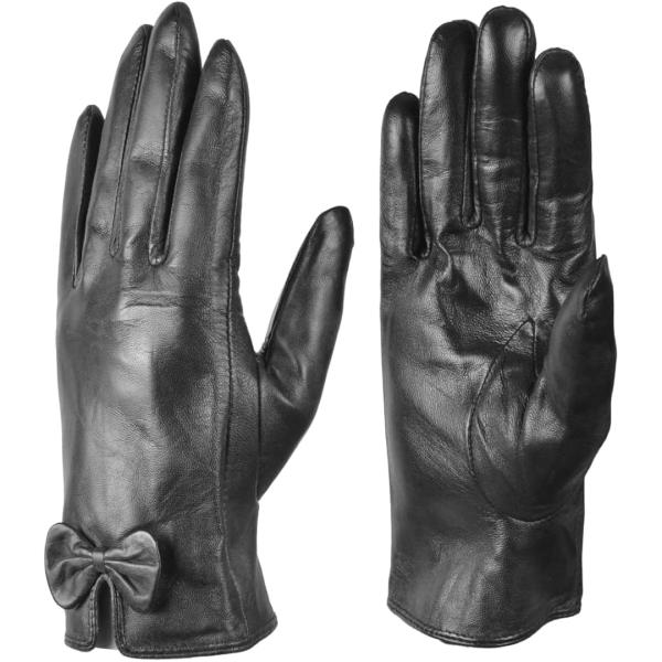 ラム革 レザー 手袋 婦人 レディース 羊革 革手袋 黒 ビジネス 暖かい 本革 防寒 (TB-O-...