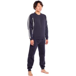 Y's factory スウェット 長袖 上下 メンズ パジャマ ルームウェア 裏起毛(ネイビー, ...