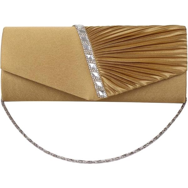 パーティーバッグ おしゃれ ビジュー 結婚式 ドレス 披露宴 ゴージャス キラキラ(ゴールド)