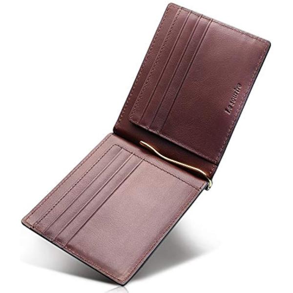 マネークリップ 出来るビジネスマンのための オイルレザー メンズ MDM(ダークブラウン)