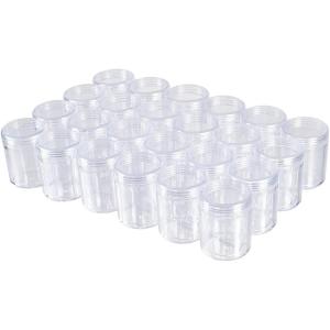 24個セット35ml小分け丸ケース ビーズ 化粧品 ネイルパーツ収納 詰め替え容器 小物収納ボックス...