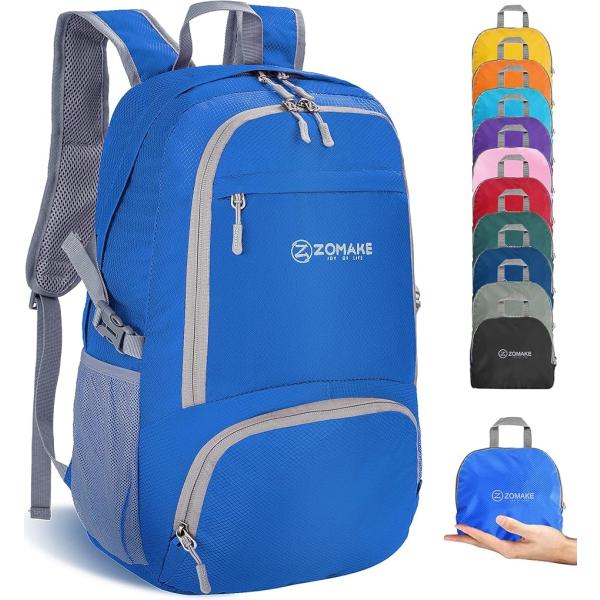 軽量リュック バックパック 30L ハイキングデイパック 旅行バックパック 折りたたみ式 (ダークネ...