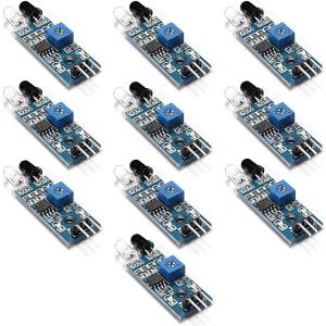 Arduino用 IR赤外線障害物回避 センサモジュール アルドゥイーノ スマート カー ロボット用 10PCSセット(ブラック)