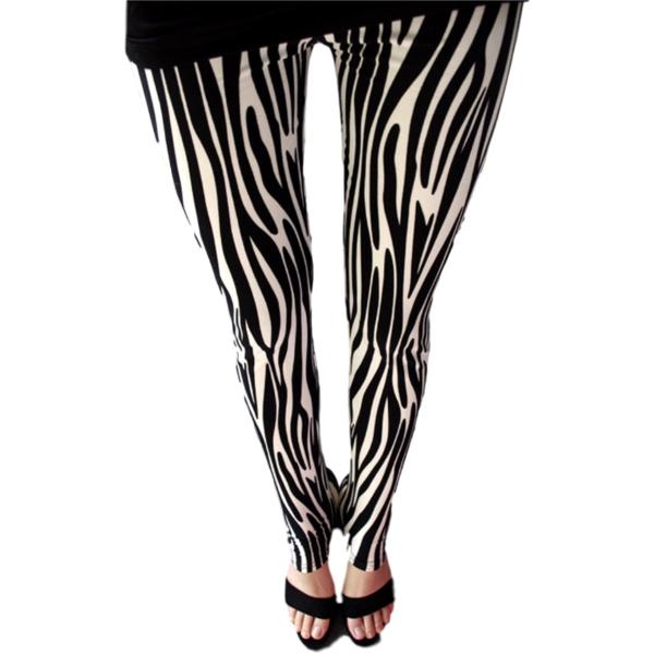 レギンス スパッツ ヒョウ柄 豹柄 アニマル柄 プリント デザイン レディース(ゼブラ,  Free...