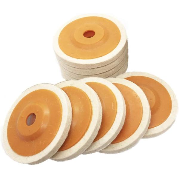 【互換品】 ディスクサンダー グラインダー バフ 羊毛フェルト 10cm 汎用 取替用(超極細毛)