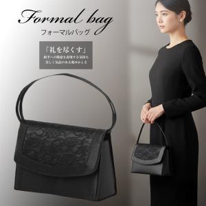 フォーマル バッグ 黒 葬儀 結婚式 レディース 冠婚葬祭 入学式 卒業式 葬式 ブラック 大容量 (2ハンドル,  Free Size)