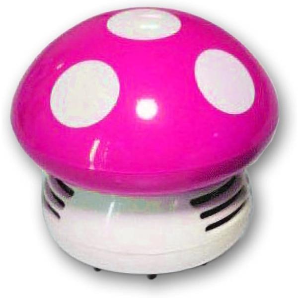 ミニクリーナー きのこ 文房具 電池式 消しゴム キーボード コードレス 掃除機(ピンク)