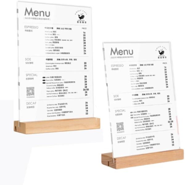 Uccellino サインホルダー 2個セット メニュースタンド 2WAY 木製 アクリルA4 ポッ...