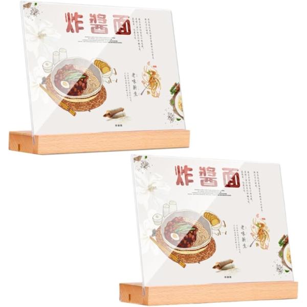 Uccellino サインホルダー 2個セット メニュースタンド 2WAY 木製 アクリルA4 ポッ...