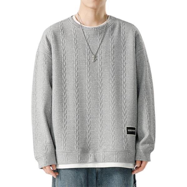 おしゃれxスッキリ 重ね着風 メンズ トレーナー トップス カットソー 長袖 スウェット 長袖tシャ...