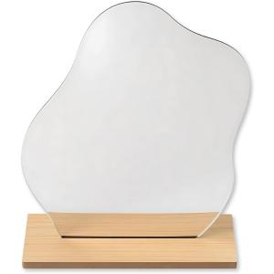 ウェーブミラー 割れない鏡 スタンドミラー 北欧風デザイン 化粧鏡 おしゃれ インテリア (クラウド, 長さ24 x 幅19.7 cm)