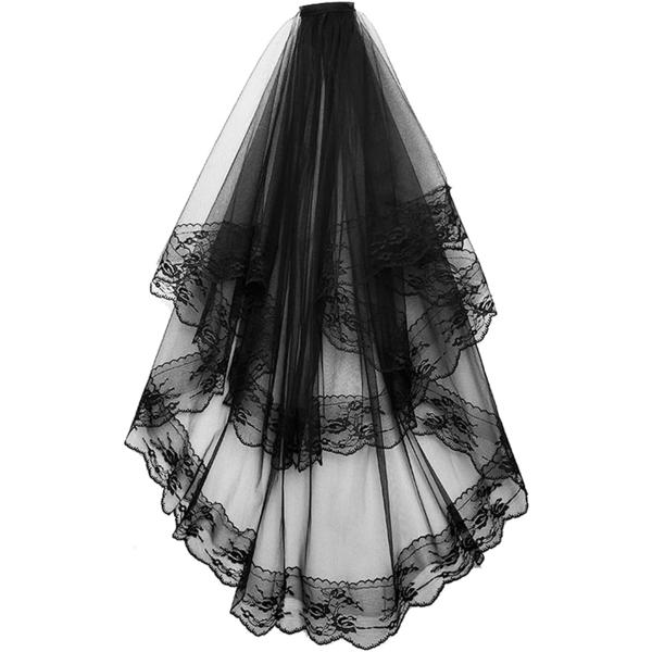 ブラック ウエディングベール パーティー 結婚式 ヘッドドレス ウエディングドレス ヴェール 結婚式...