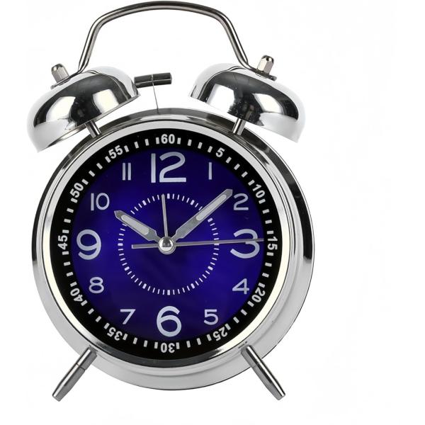 爆音目覚まし時計 大音量 アナログ ベル うるさい 絶対起きれる目覚まし時計 振動機能 静音機能 連...