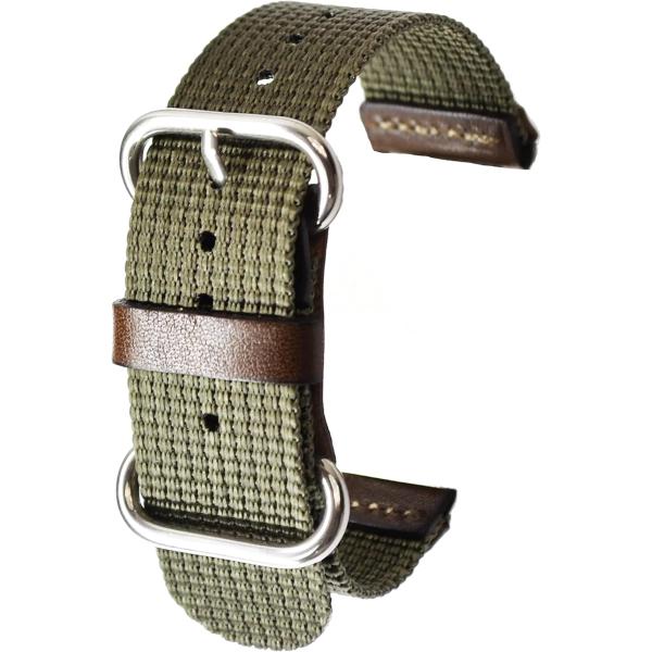 atelierCODEL 腕時計 ベルト 職人が付け心地を追求 ミリタリー ナイロン 革 (グレーオ...