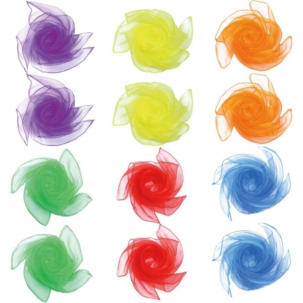 リトミック シフォンスカーフ レクリエーション 12枚 高齢者 体操 a566 カラーA(カラーA（...