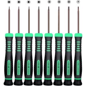トルクスドライバーセット 星型ドライバー T2 T3 T4 T5 T6 T8 T10 MID 磁石付き 精密ドライバー (グリーン)