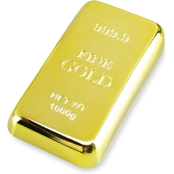 文鎮 金塊 レプリカ 金の延べ棒 ペーパーウェイト おもちゃ お金(ゴールド,  １個)