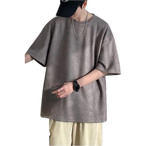 Tシャツ メンズ 半袖 夏服 シンプル トップス オーバーサイズ ビッグシルエット ワンカラー メン...