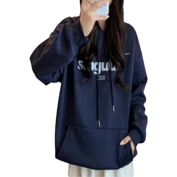 裏起毛 パーカー フード付き プリントパーカー プルオーバーゆったり トップス 前ポケット付き JP...