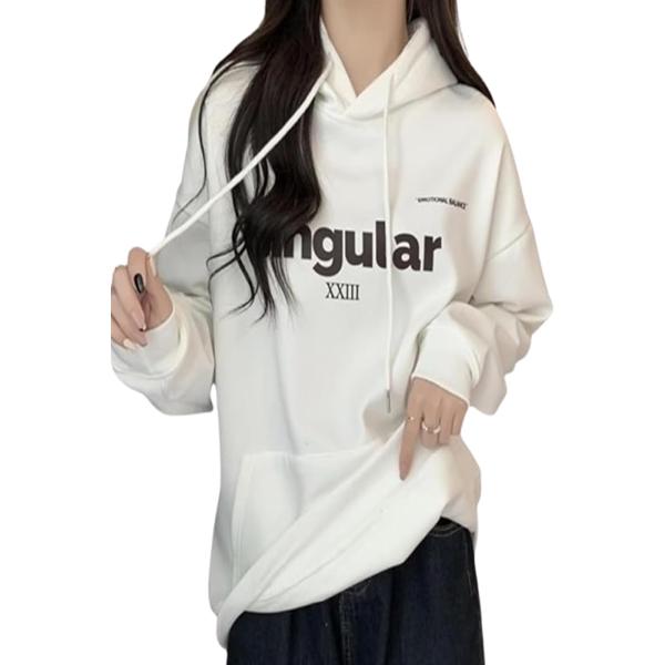 裏起毛 パーカー フード付き プリントパーカー プルオーバーゆったり トップス 前ポケット付き JP...