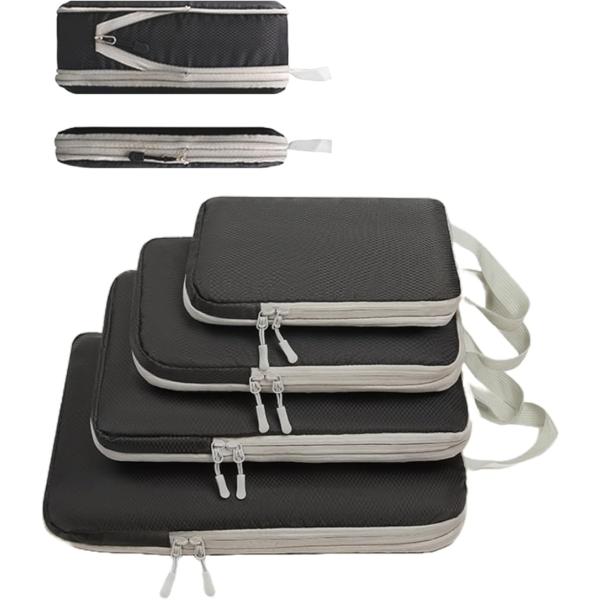 旅行用圧縮袋 トラベルポーチ 4点セット スペース約60％節約 2way 撥水加工 軽量 大容量 衣...