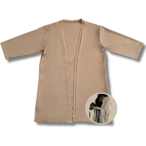 カーディガン ロング 薄手 ソリッドカラー レディース ユニセックス 春 夏 秋 JP Free(ベ...