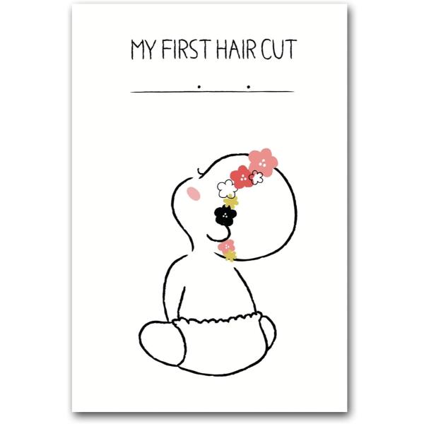 ファーストカット アート 胎毛 台紙 記念日 赤ちゃん(斜めうしろピンク)