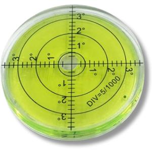 レベル 水準器 水平器 小型 測定 傾斜 丸型 精度 アナログ 目盛り付き 工具 DIY(イエロー)