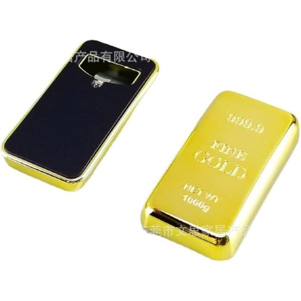 金の延べ棒 レプリカ 栓抜き 金塊 ペーパーウェイト おもちゃ お金 景品 プレゼント 文鎮 2個