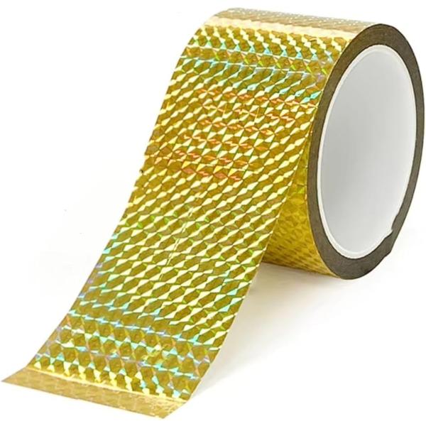 morytrade ホログラムテープ ラッピングテープ デコレーション 鳥よけ 鳥害 粘着あり(ゴー...