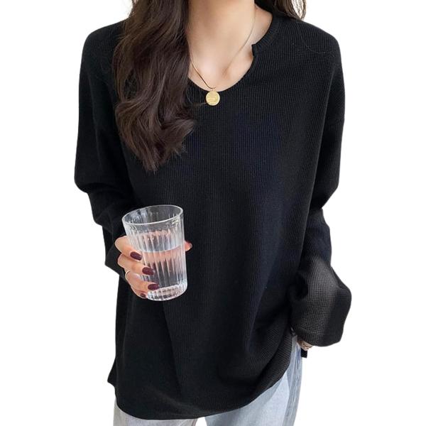 シンプリストが選ぶ tシャツ レディース 長袖 ゆったり 長袖tシャツ ロンt ワッフルtシャツ 女...