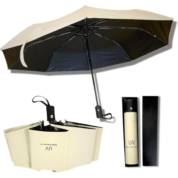 強風に耐えるコンパクト日傘ワンタッチ 自動開閉 UVカット 美肌 晴雨兼用 折り畳み傘 折りたたみ ...