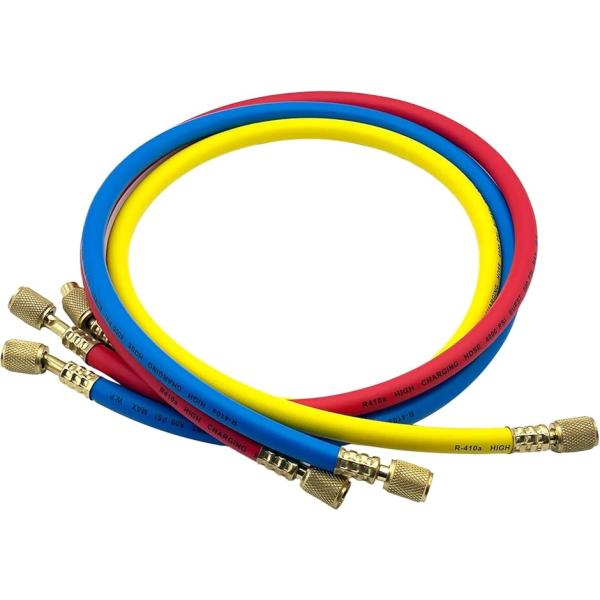 MONOSTORE 汎用 エアコンガス チャージホース R410a R32 3本セット 1/4SAE...