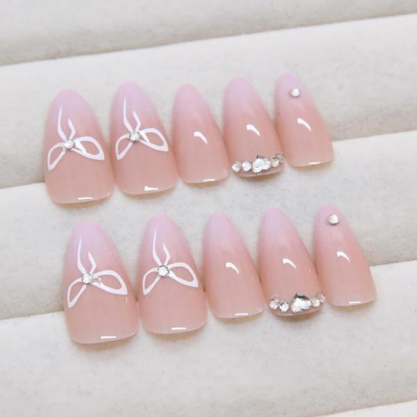 ネイルチップ ショート 24枚 ピンク 付け爪 短め 可愛い ポイント (ベージュ,  ショート)