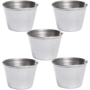 プリンカップ 製菓用品 耐熱 カップ容器 ゼリー型 湯煎 オーブン 円形 ケーキ (5個セット,  中サイズ：底面4x上面6x高さ4cm)｜REAPRI