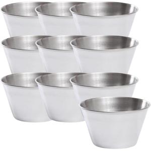 プリンカップ 製菓用品 耐熱 カップ容器 ゼリー型 湯煎 オーブン 円形 (10個セット,  大サイズ：底面5x上面8x高さ5cm)｜REAPRI