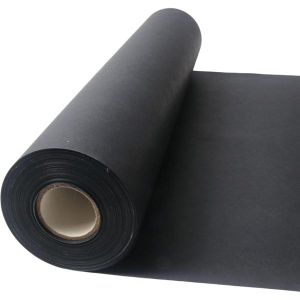 包装紙 ロール ラッピング クラフト紙 クラフトペーパー 大判 幅30cmx10m (ブラック)