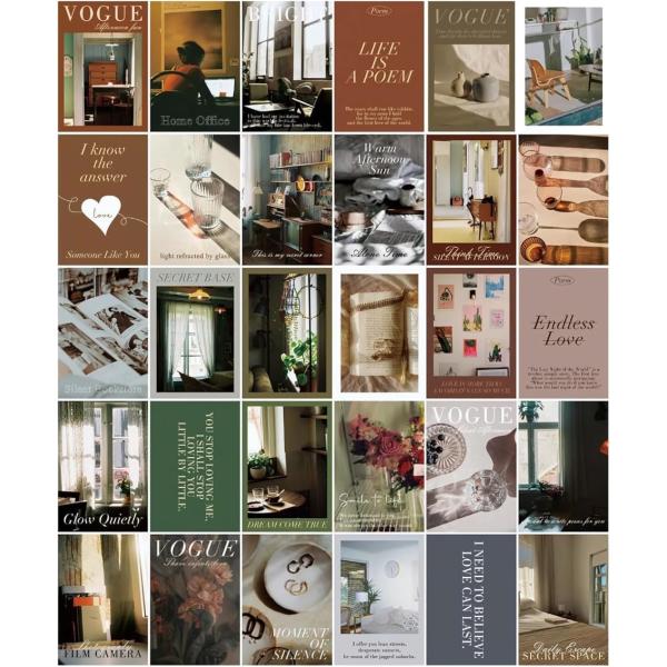 ポストカード 30枚セット 北欧 インテリア 部屋飾り 厚紙 韓国 雑貨 ミニポスター(マルチカラー...