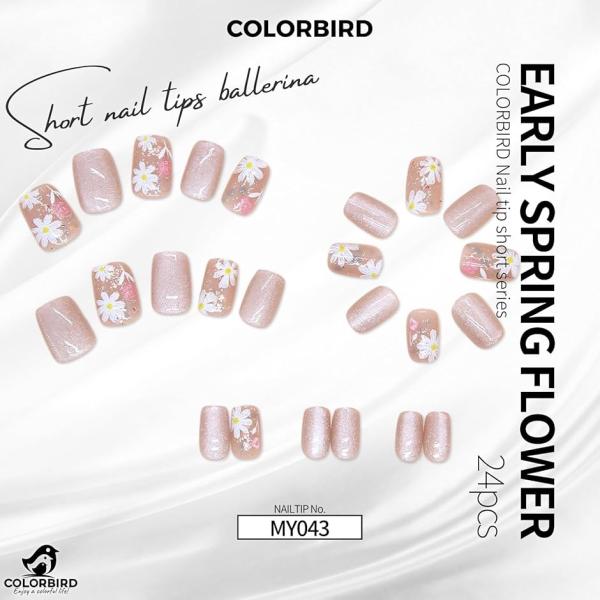 ネイルチップ ショート バレリーナ スクエア(マルチカラー,  ショート)