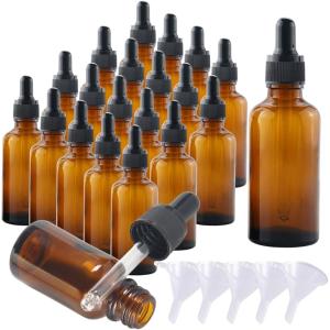 遮光瓶 スポイト ガラス 小瓶 小分け アロマオイル 精油 保存容器 漏斗付き 20本セット (30ml)