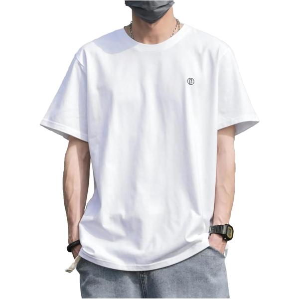 クロス tシャツ メンズ 半袖 綿 無地 スポーツ 透けない インナー ポリエステル ワンポイント ...