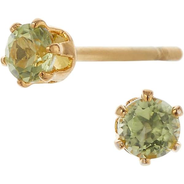 ピアス レディース 両耳用 一石ピアス サージカルステンレス316L 天然石 6本爪 (ゴールド /...