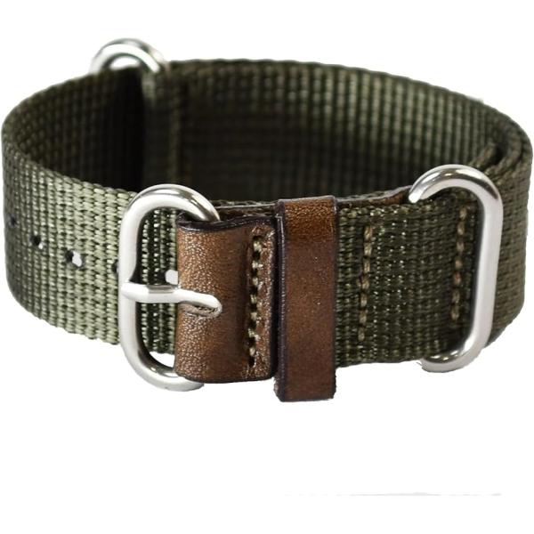 atelierCODEL nato ベルト 職人が付け心地を追求 腕時計 バンド 革(グレーオリーブ...