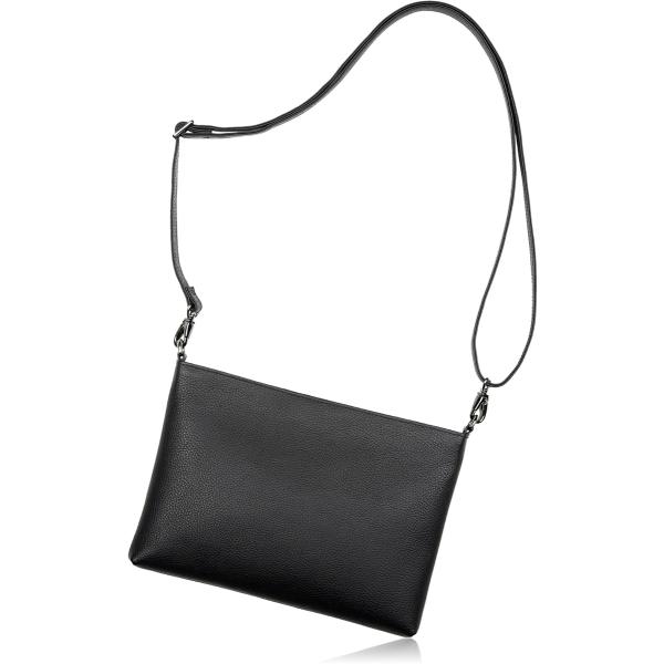 サコッシュ メンズ 本革 クラッチバッグ ショルダーバッグ 結婚式 冠婚葬祭(ブラック)