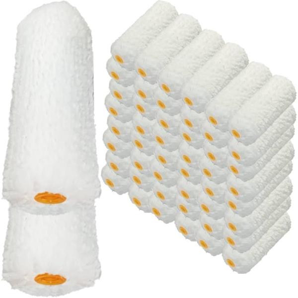 塗装ローラー マイクロファイバー スモール ペイント ペンキ 用品 4インチ 18ミリ 50本(ホワ...