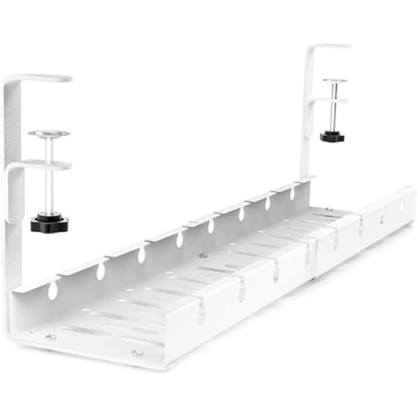 ケーブルトレイ 伸縮式 ケーブル収納 トレー コンセント 電源タップ (ホワイト)