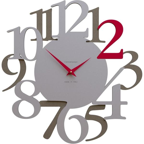 イタリア工房の熟練職人による手作り掛時計 壁掛け時計 Russell ルビーレッド サイズ44x45...