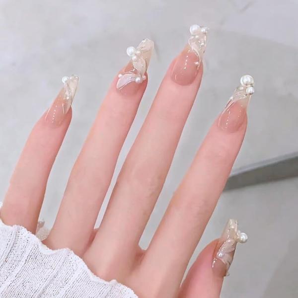 ネイルチップ ショート 24枚 付け爪 短め 可愛い バレリーナ スクエア(ピンク,  ショート)