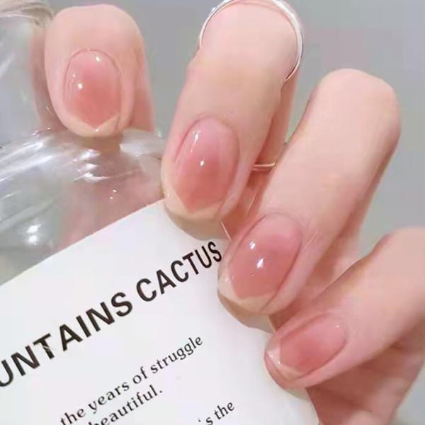 ネイルチップ ショート 24枚 付け爪 短め 可愛い バレリーナ スクエア(ピンク,  ショート)